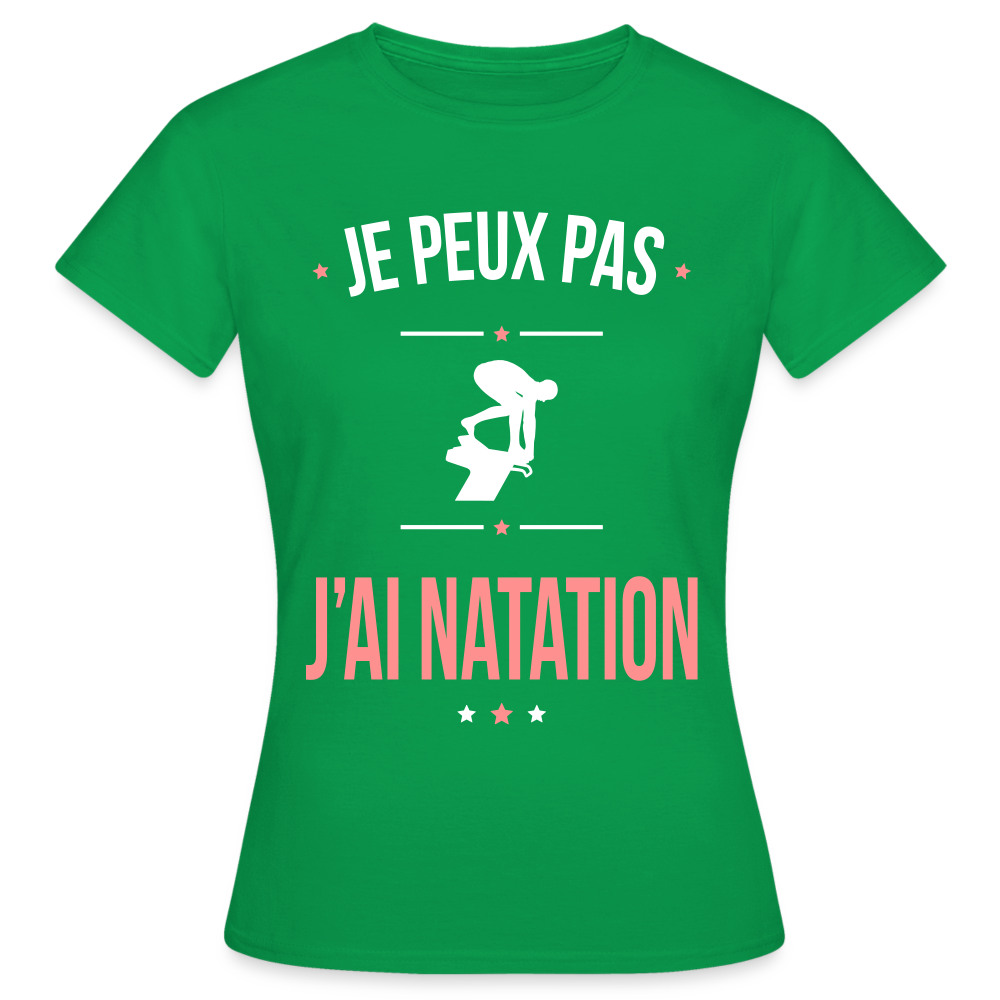 T-shirt Femme - Je peux pas j'ai Natation - vert