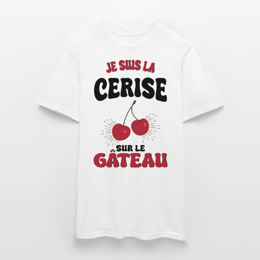 T-shirt Homme - Je suis la cerise sur le gâteau - blanc