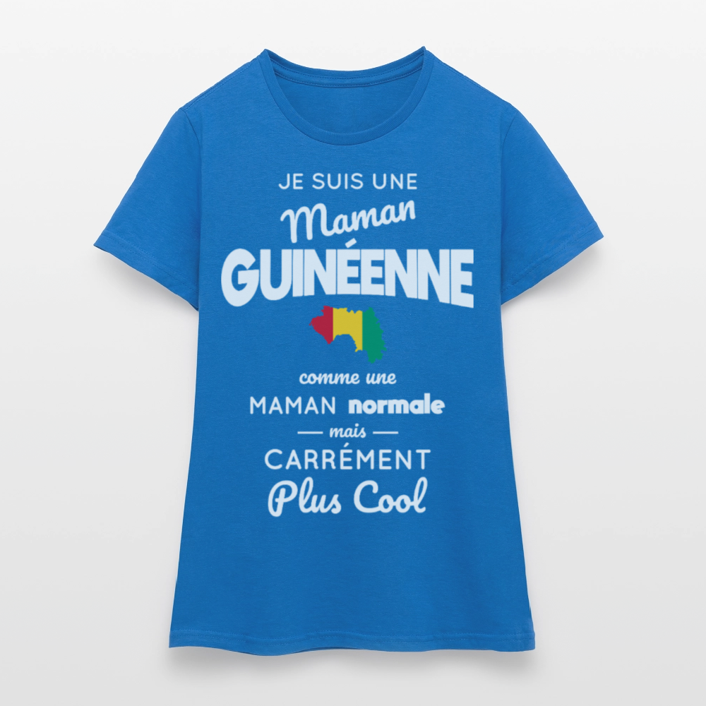 T-shirt Femme - Maman Guinéenne plus cool - bleu royal