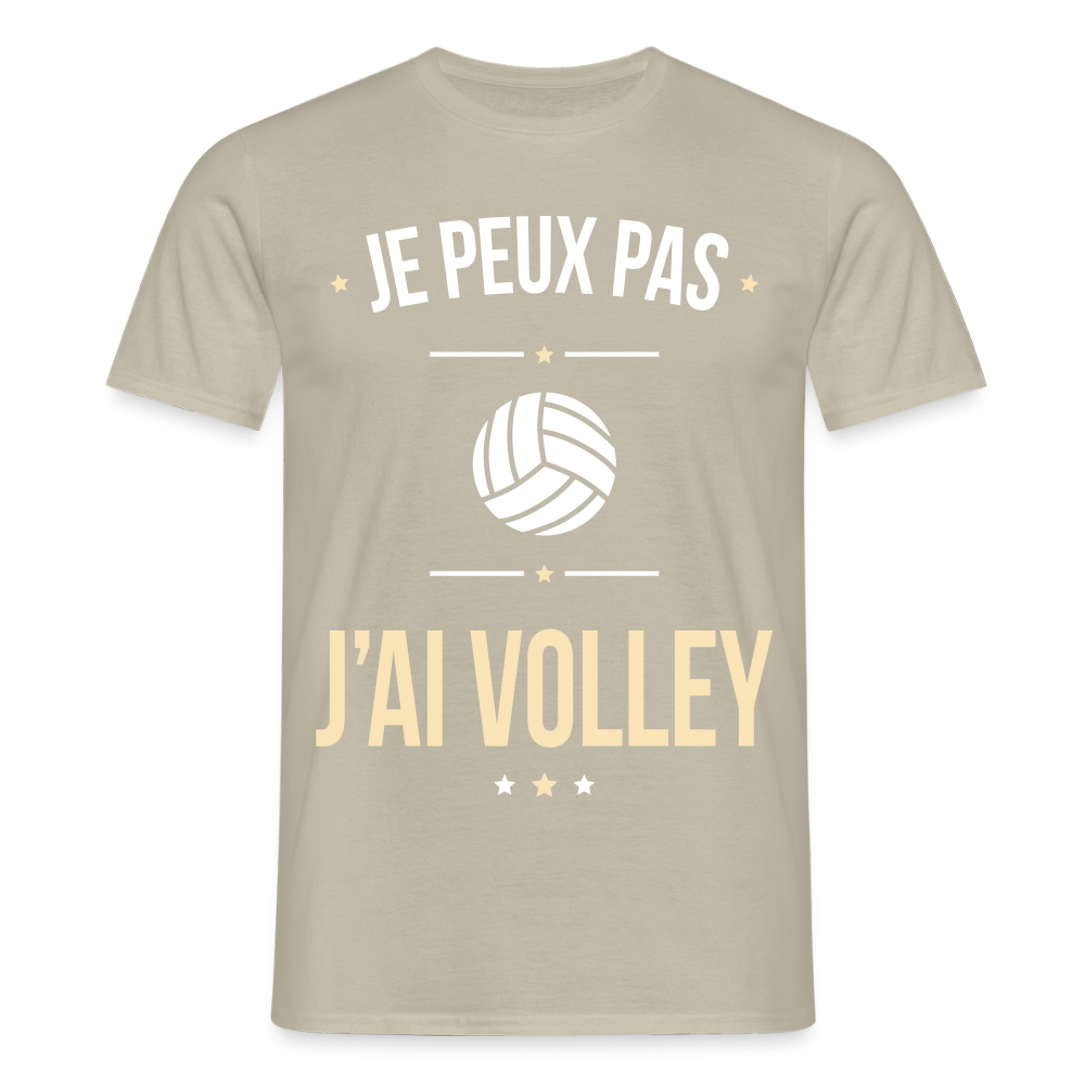 T-shirt Homme - Je peux pas j'ai Volley - beige sable