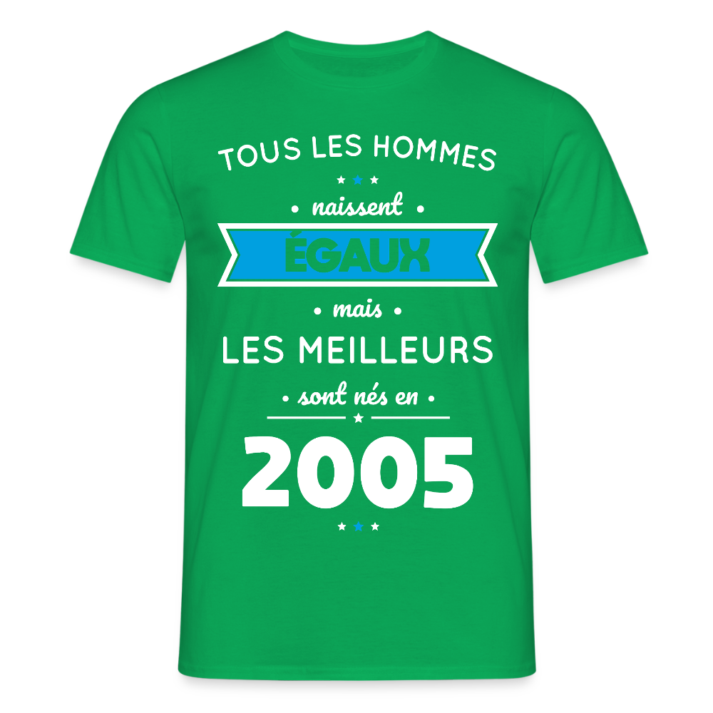 T-shirt Homme - Anniversaire 20 Ans - Les meilleurs sont nés en 2005 - vert