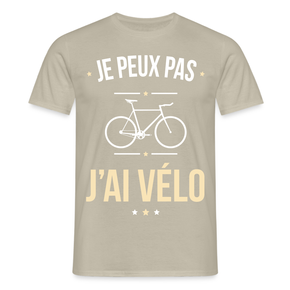 T-shirt Homme - Je peux pas j'ai Vélo - beige sable
