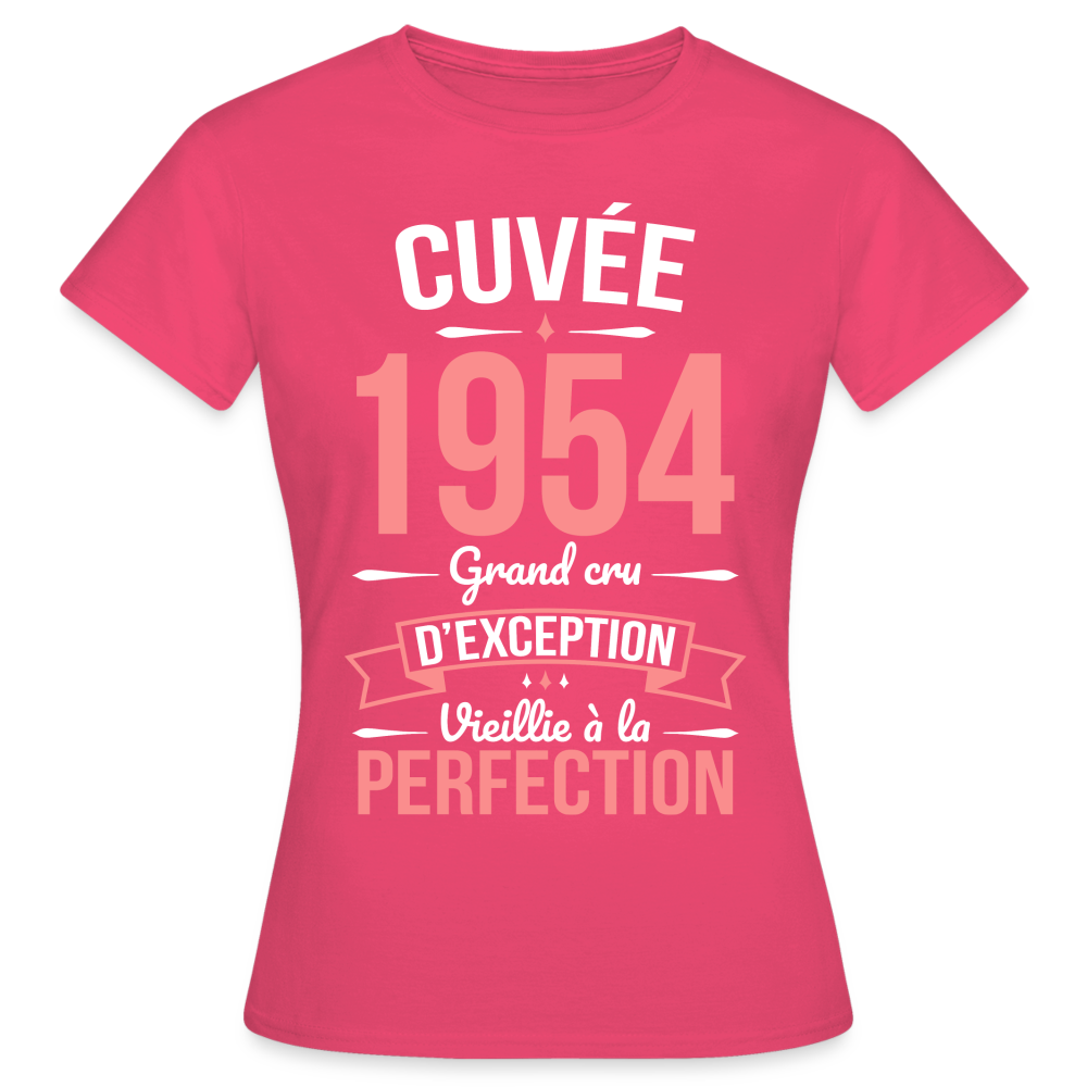 T-shirt Femme - Anniversaire 71 Ans - Cuvée 1954 - rose azalée