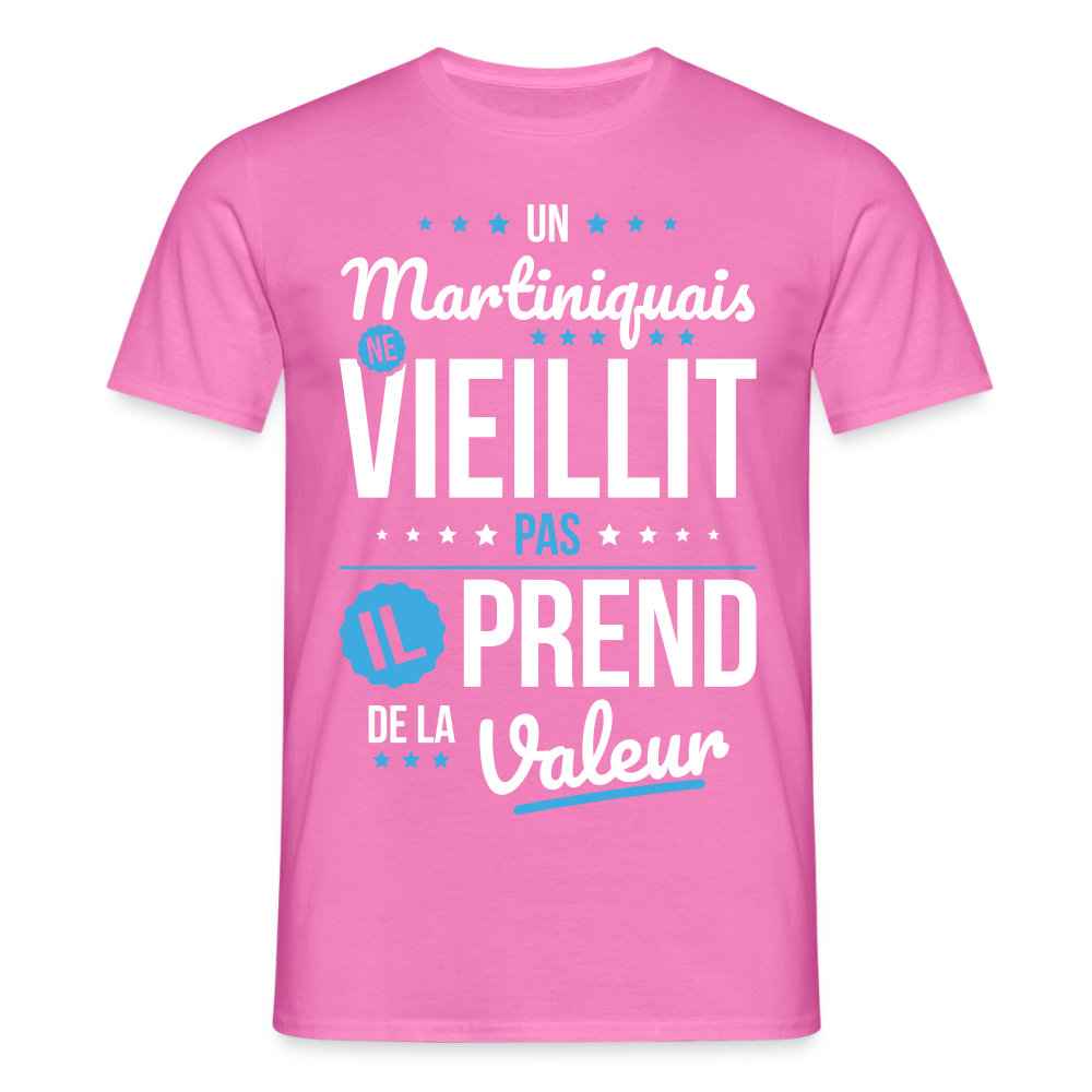 T-shirt Homme - Un Martiniquais ne vieillit pas - rose