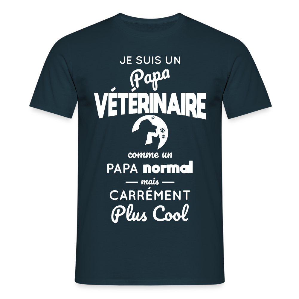 T-shirt Homme - Papa vétérinaire plus cool - marine