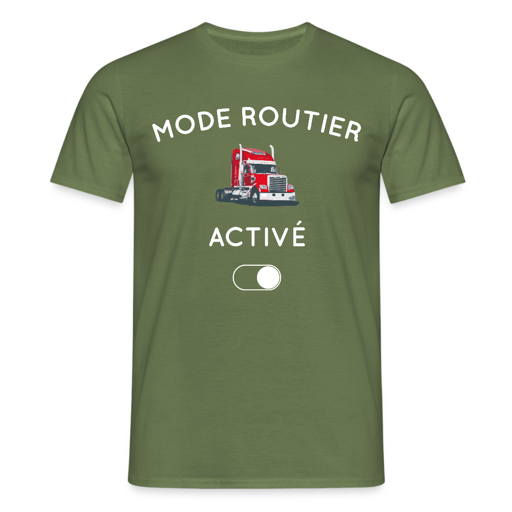 T-shirt Homme - Mode routier activé - vert militaire