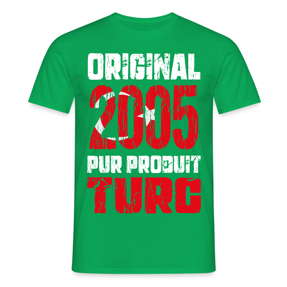 T-shirt Homme - Anniversaire 20 Ans - Original 2005 - Pur produit Turc - vert