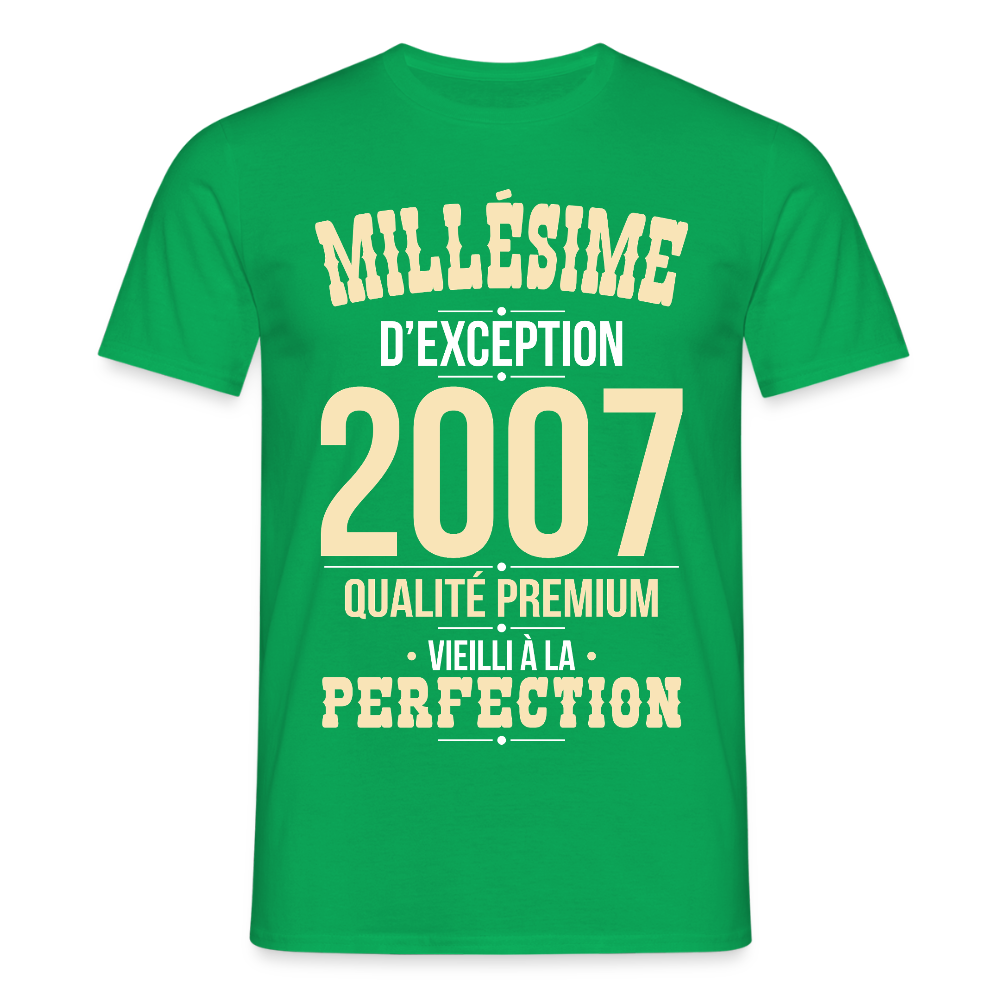 T-shirt Homme - Anniversaire 18 Ans - Millésime 2007 - vert