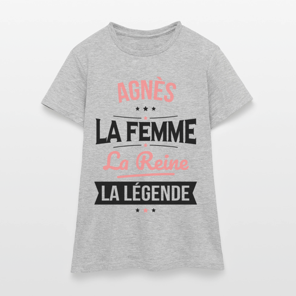 T-shirt Femme - Agnès - la Femme - la Reine - la Légende - gris chiné