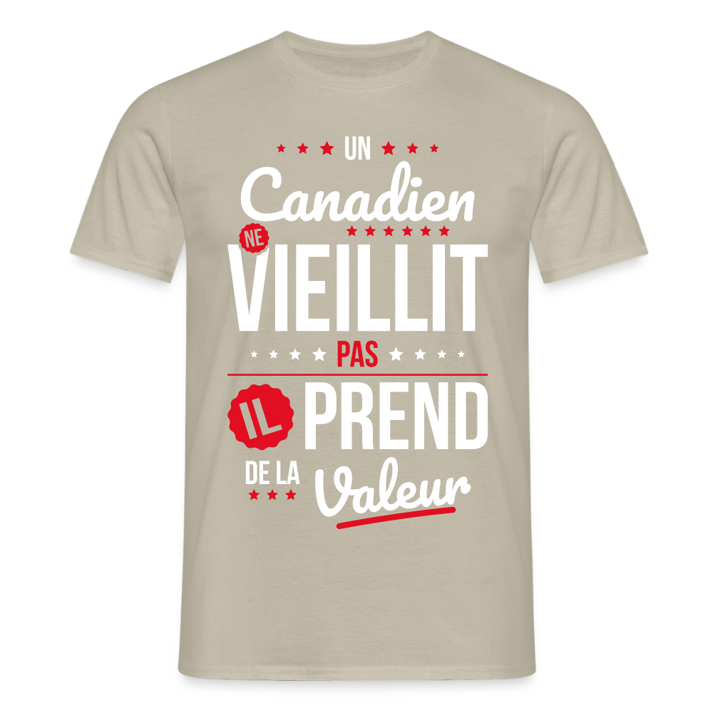 T-shirt Homme - Un Canadien ne vieillit pas - beige sable