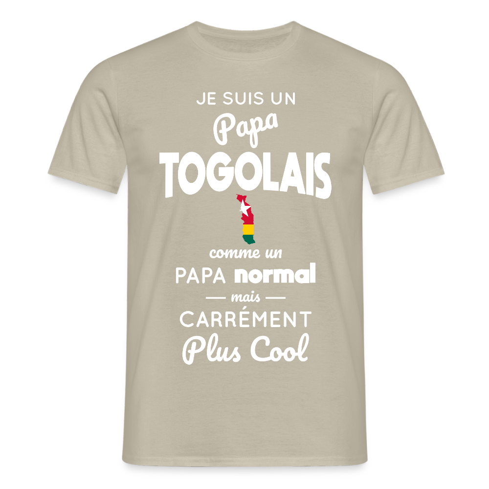 T-shirt Homme - Papa Togolais Plus Cool - beige sable