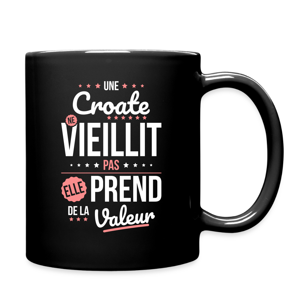 Mug uni - Une Croate ne vieillit pas - noir
