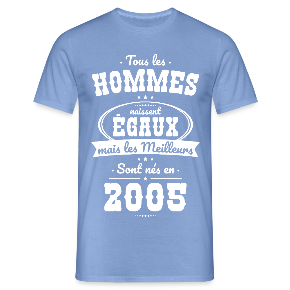 T-shirt Homme - Anniversaire 20 Ans - Les meilleurs sont nés en 2005 - carolina blue