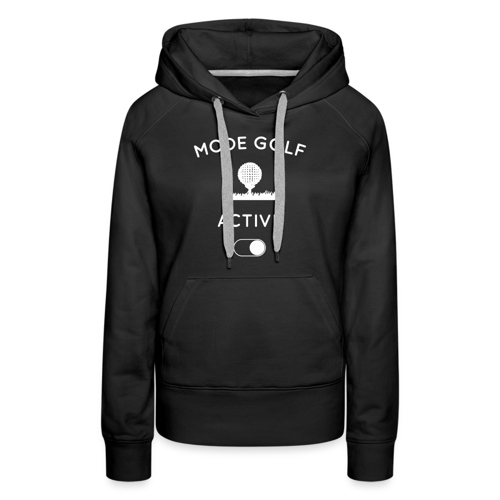 Sweat à capuche Premium Femme - Mode golf activé - noir