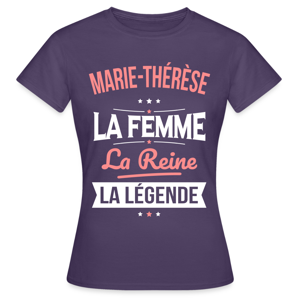 T-shirt Femme - Marie-Thérèse - la Femme - la Reine - la Légende - violet foncé
