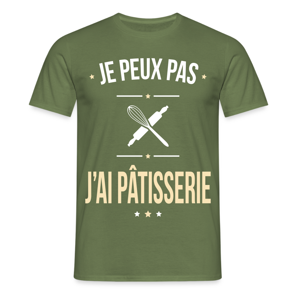 T-shirt Homme - Je peux pas j'ai Pâtisserie - vert militaire