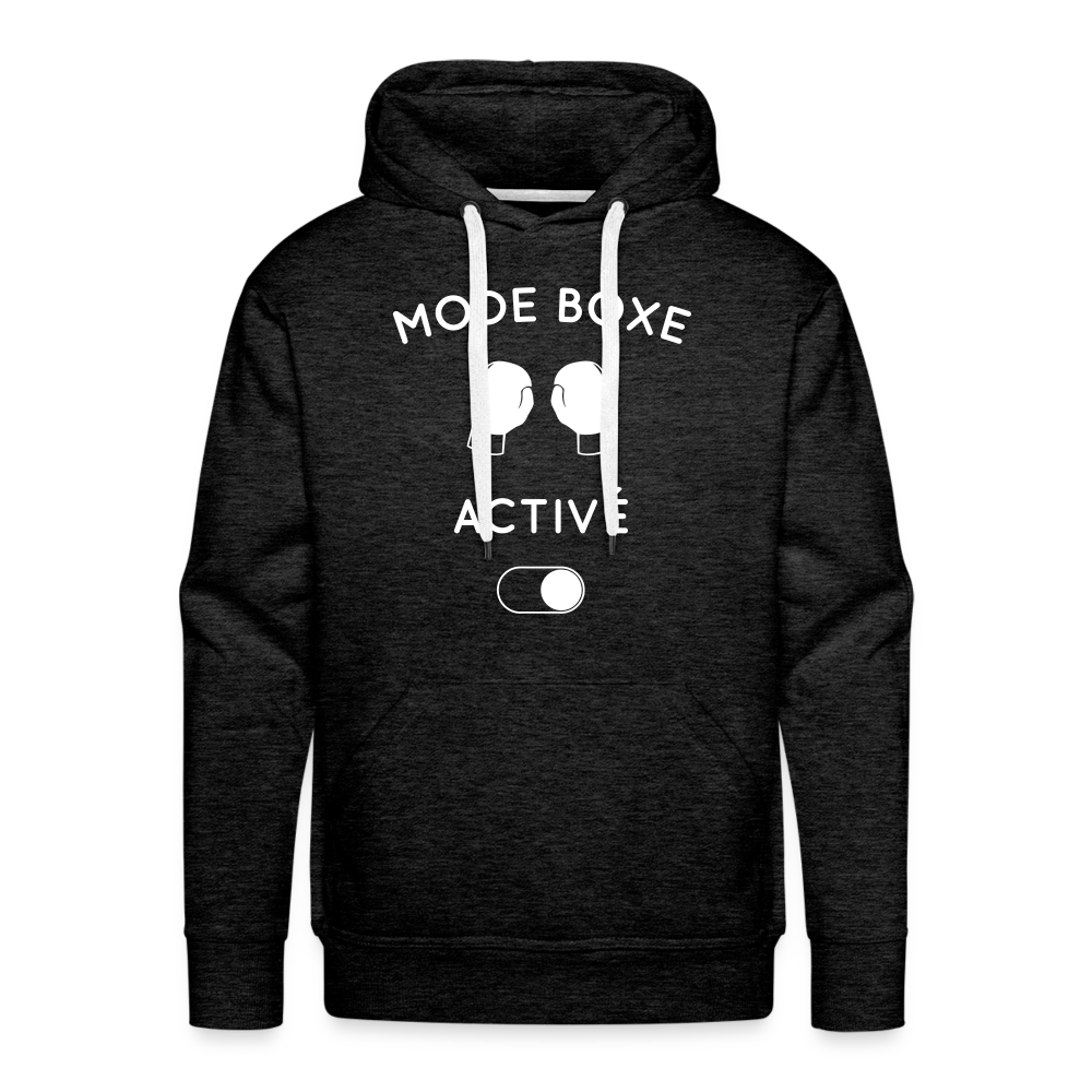 Sweat à capuche Premium Homme - Mode boxe activé - charbon