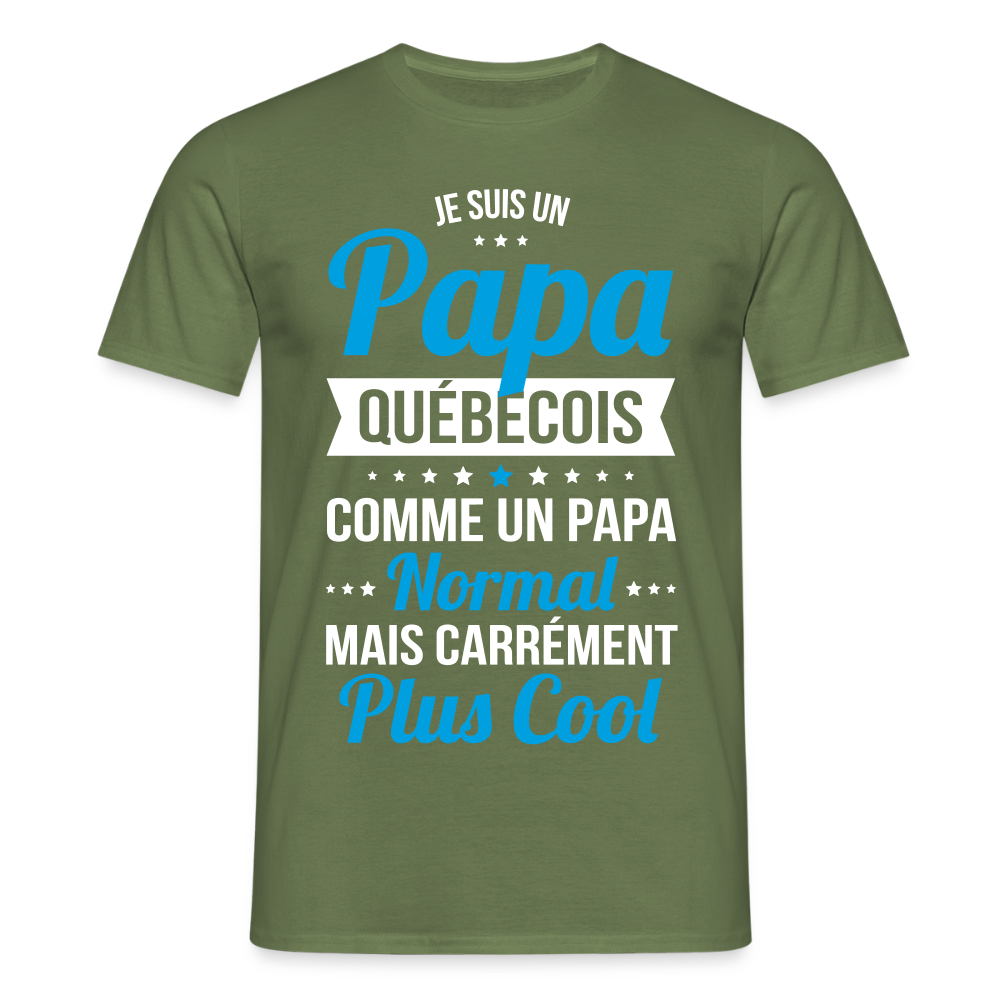 T-shirt Homme - Papa Québécois Plus Cool - vert militaire