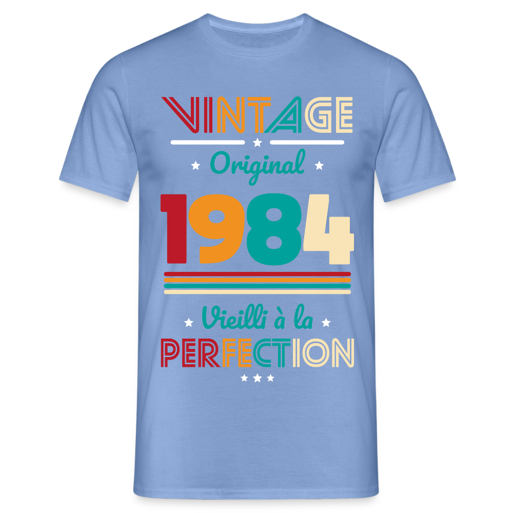 T-shirt Homme - Anniversaire 41 Ans - Vintage Original 1984 - carolina blue