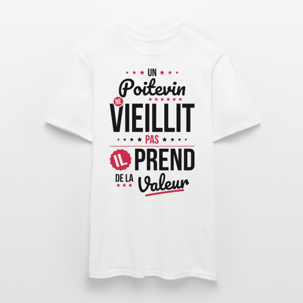 T-shirt Homme - Un Poitevin ne vieillit pas - blanc