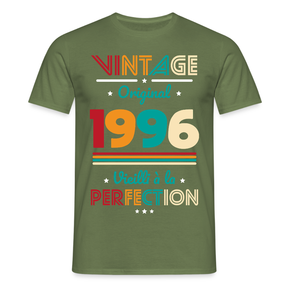 T-shirt anniversaire homme 30 ans – Vintage, original, 1996 - vert militaire