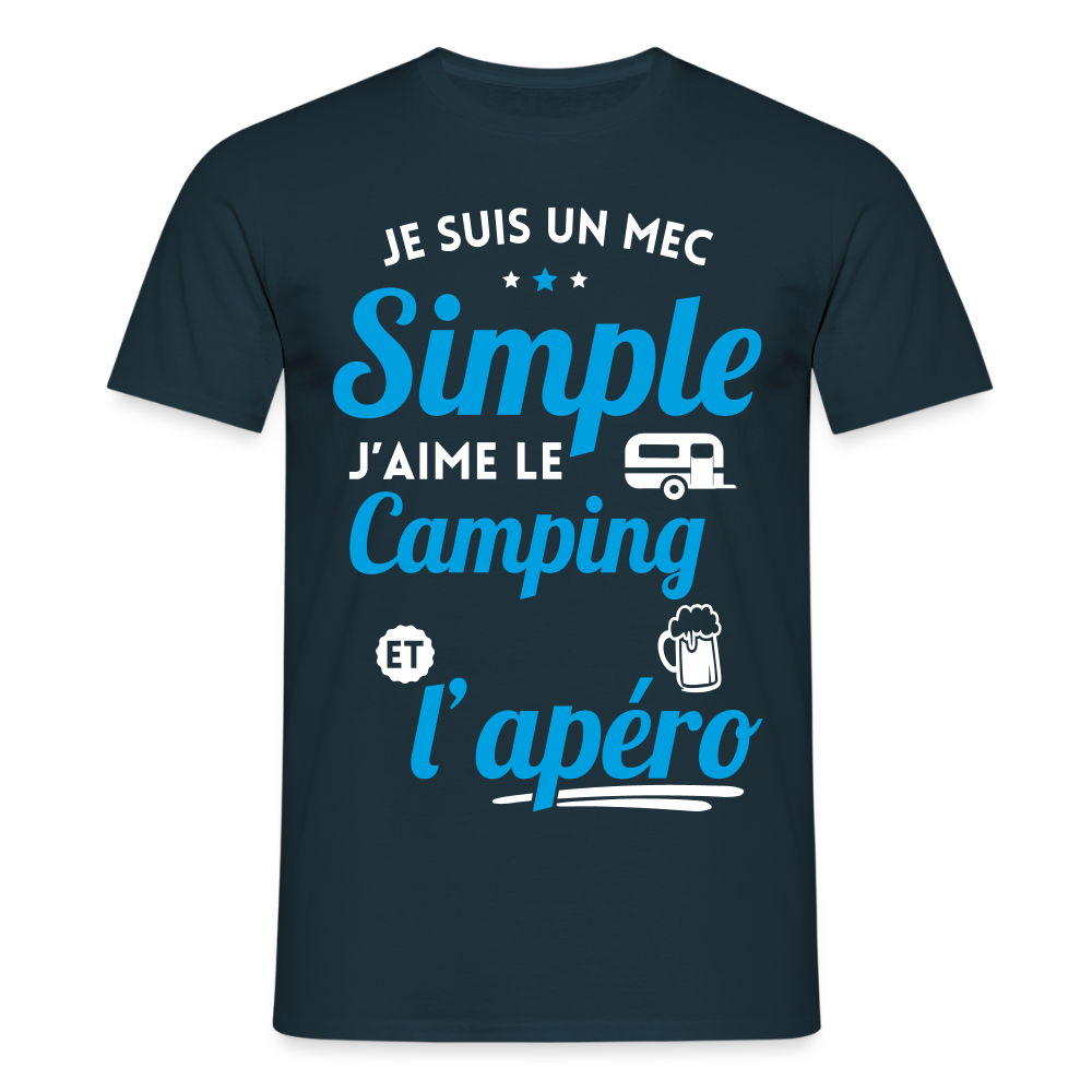 T-shirt Homme - J'aime le camping et l'apéro - marine