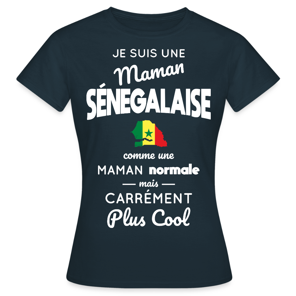 T-shirt Femme - Maman Sénégalaise plus cool - marine