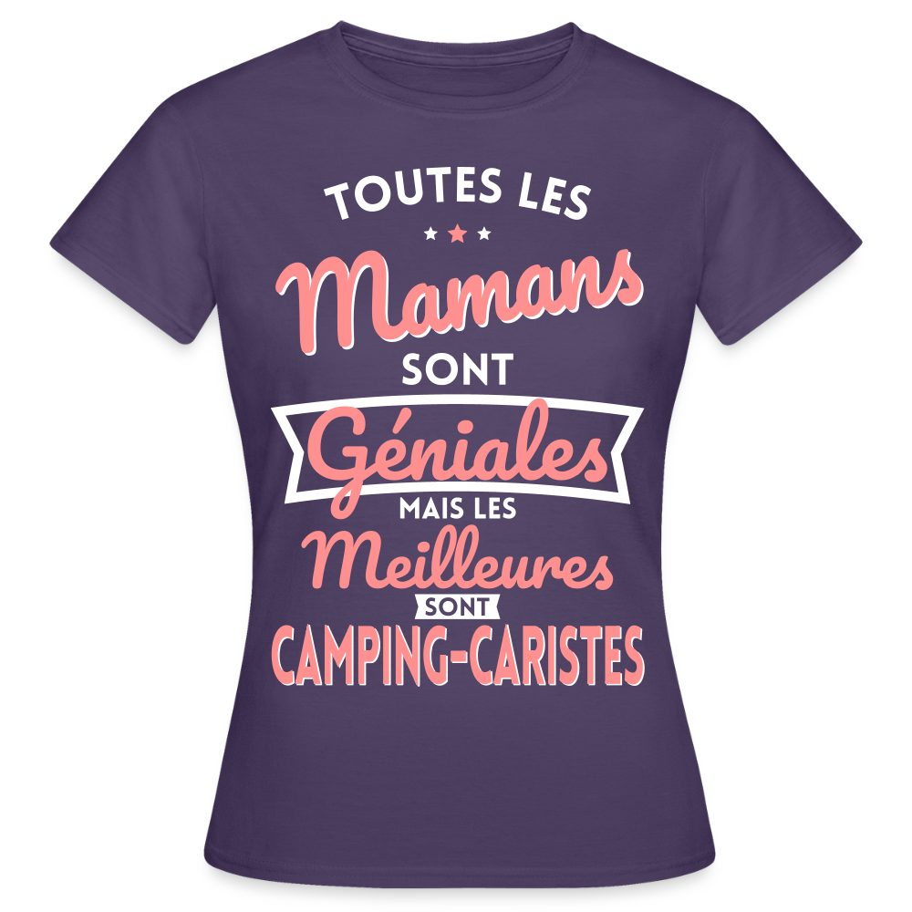 T-shirt Femme - Mamans géniales - Les meilleures sont camping-caristes - violet foncé