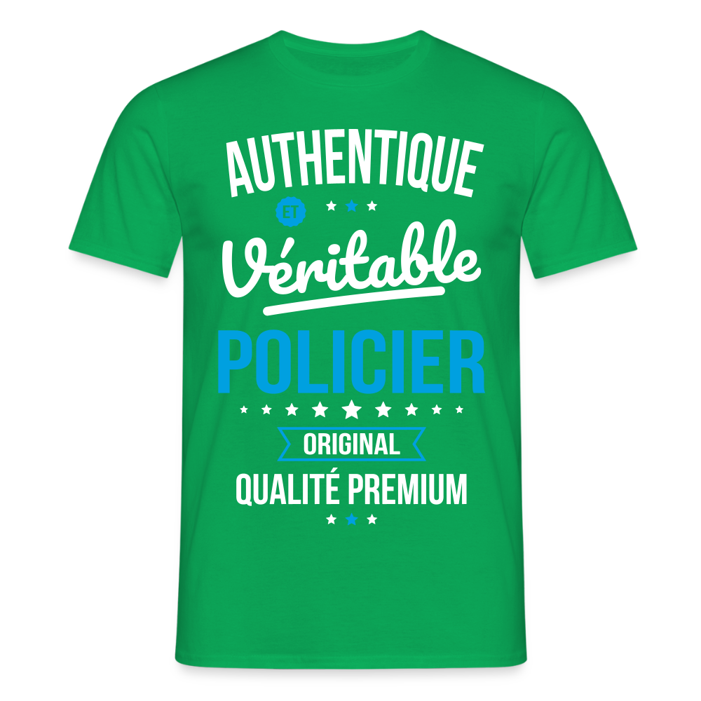 T-shirt Homme - Authentique et véritable Policier - vert