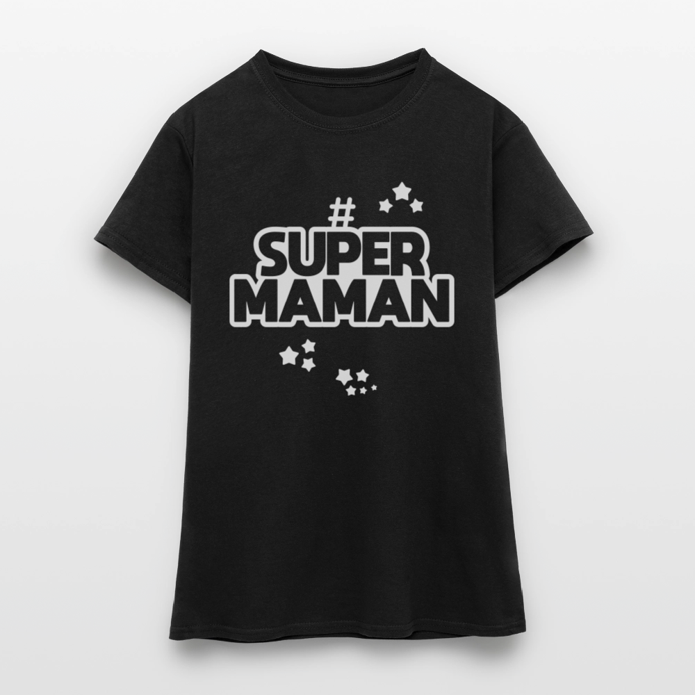 T-shirt Femme - Super Maman - noir