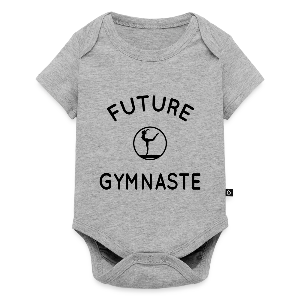 Body Bébé bio manches courtes - Future gymnaste - gris chiné