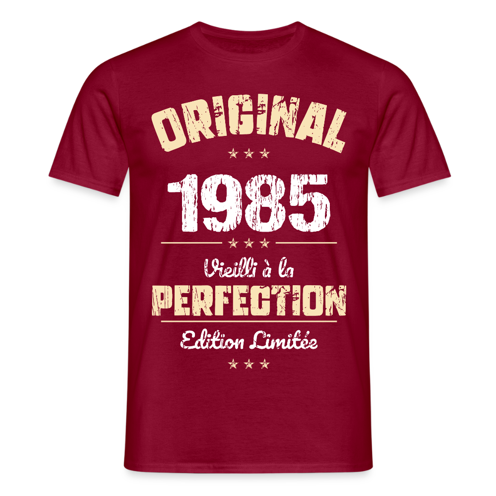 T-shirt Homme - Anniversaire 40 Ans - Original 1985 - rouge brique
