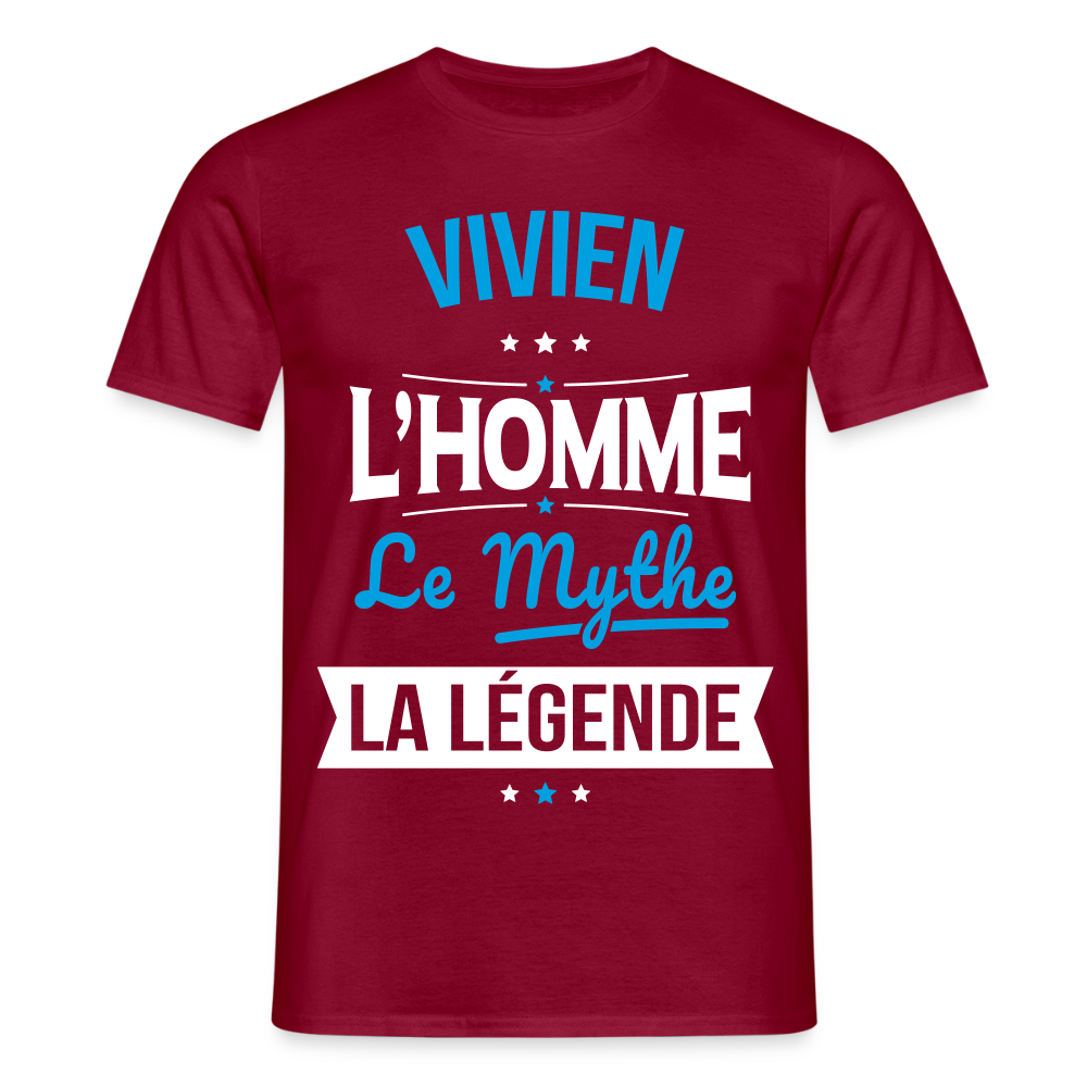 T-shirt Homme - Vivien - l'Homme - le Mythe - la Légende - rouge brique