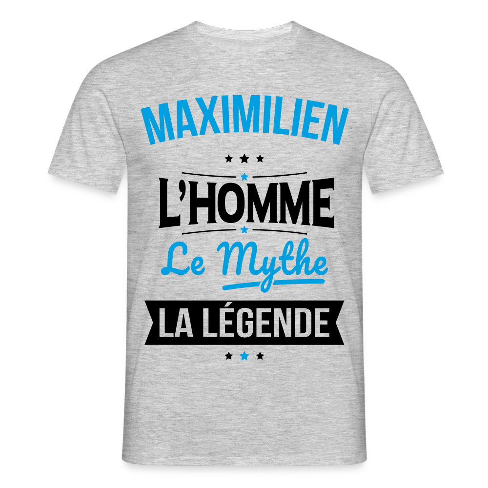 T-shirt Homme - Maximilien - l'Homme - le Mythe - la Légende - gris chiné