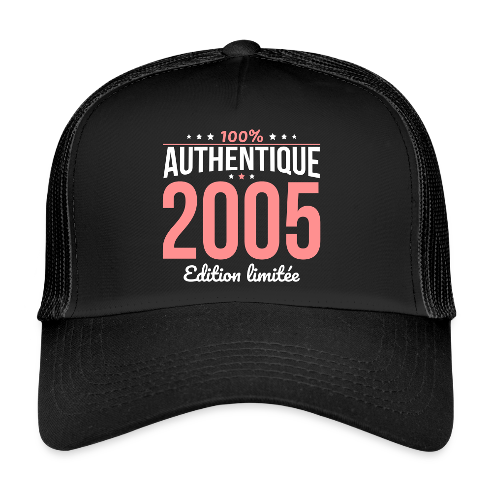Casquette Trucker - Anniversaire 20 Ans - 100% Authentique 2005 - noir/noir