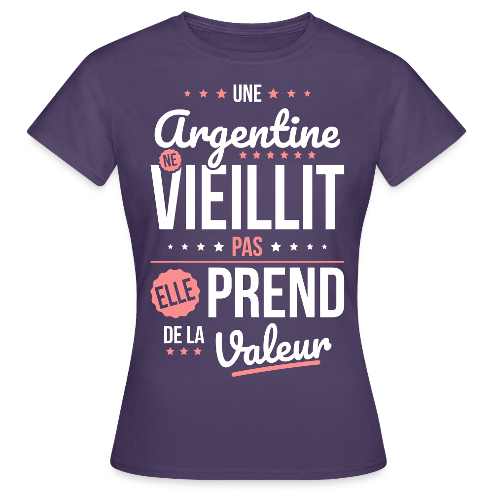 T-shirt Femme - Une Argentine ne vieillit pas - violet foncé