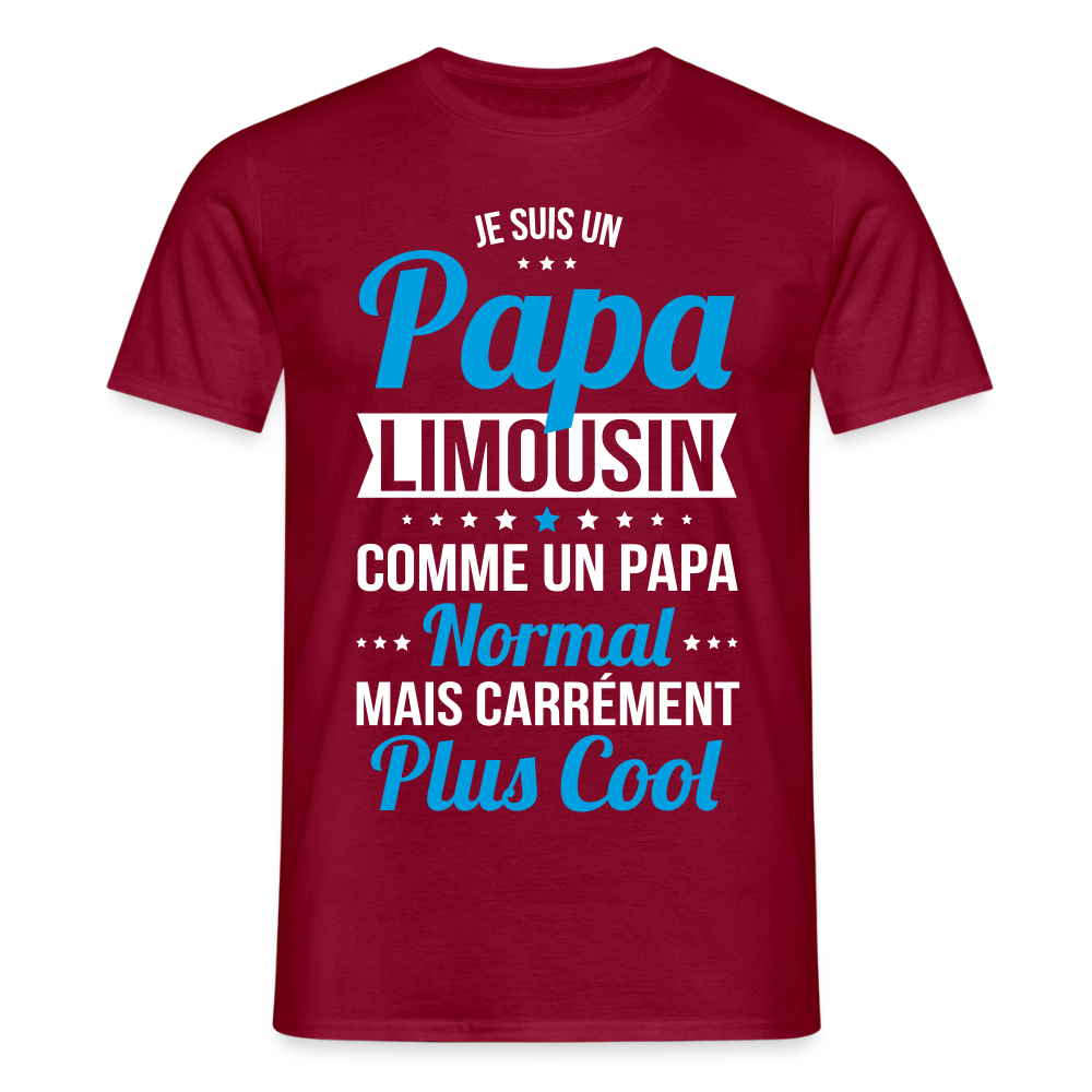 T-shirt Homme - Papa Limousin Plus Cool - rouge brique