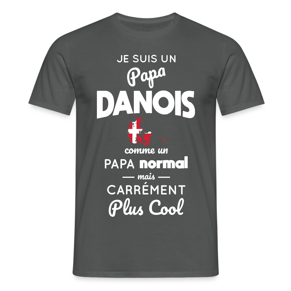T-shirt Homme - Papa Danois Plus Cool - charbon