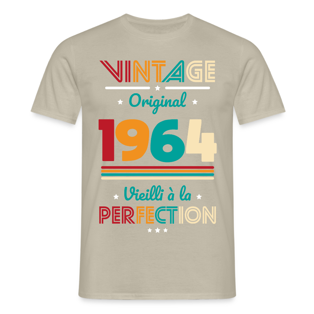 T-shirt Homme - Anniversaire 61 Ans - Vintage Original 1964 - beige sable