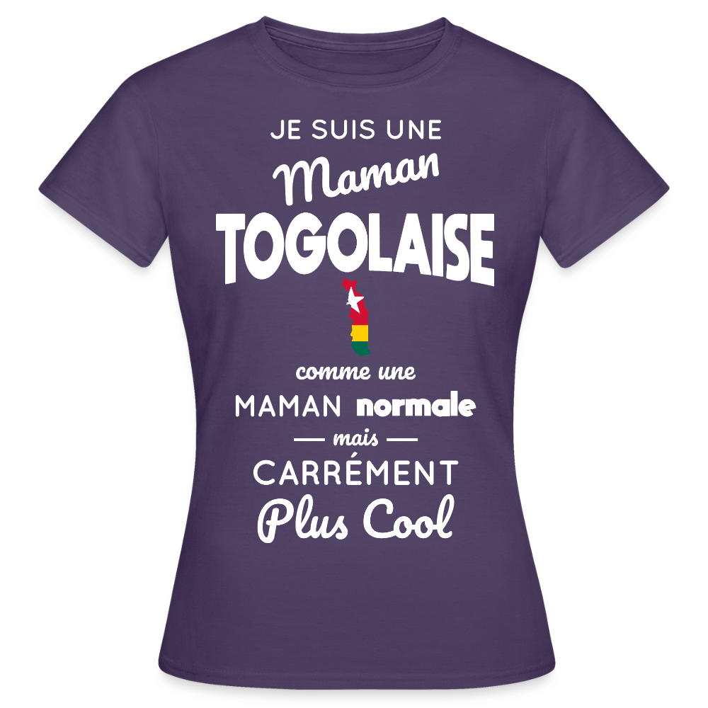 T-shirt Femme - Maman Togolaise plus cool - violet foncé