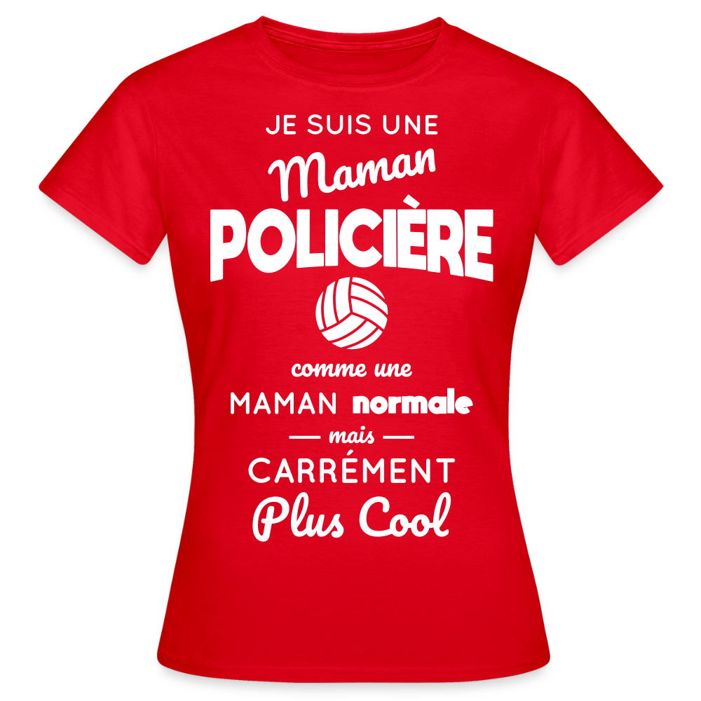 T-shirt Femme - Maman policière plus cool - rouge