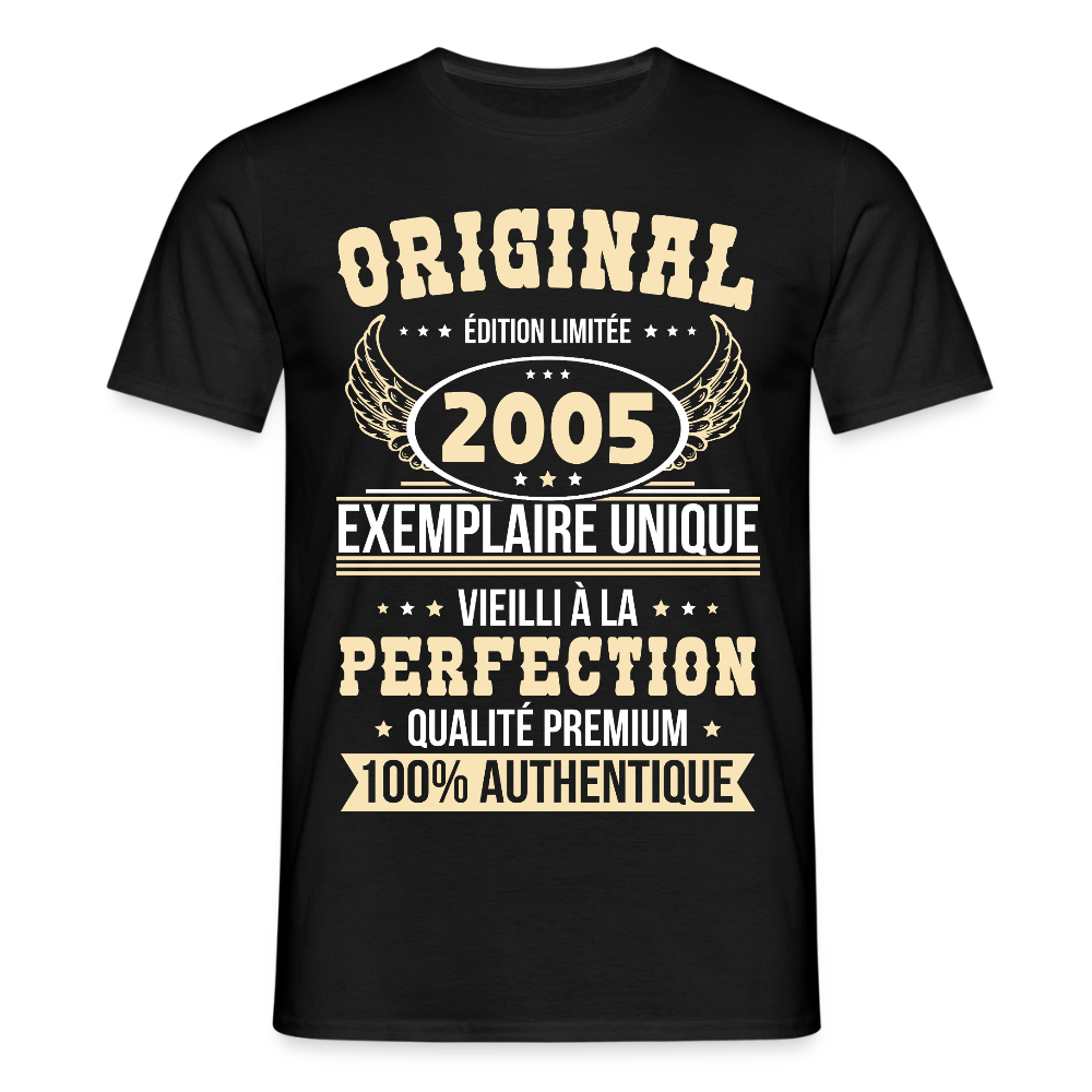 T-shirt Homme - Anniversaire 20 Ans - Original 2005 - noir