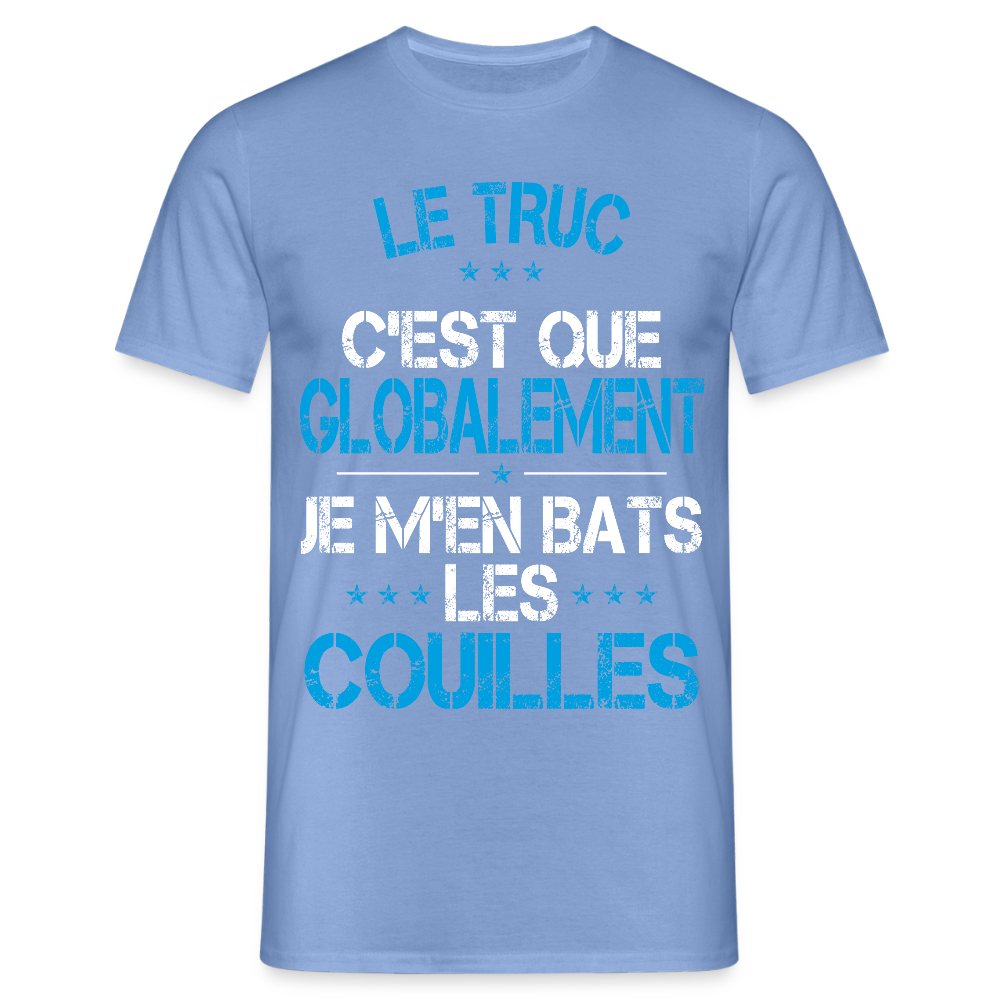 T-shirt Homme - Je m'en bats les couilles - carolina blue