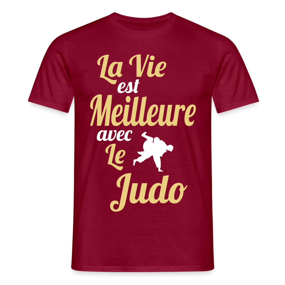 T-shirt Homme - La vie est meilleure avec le Judo - rouge brique