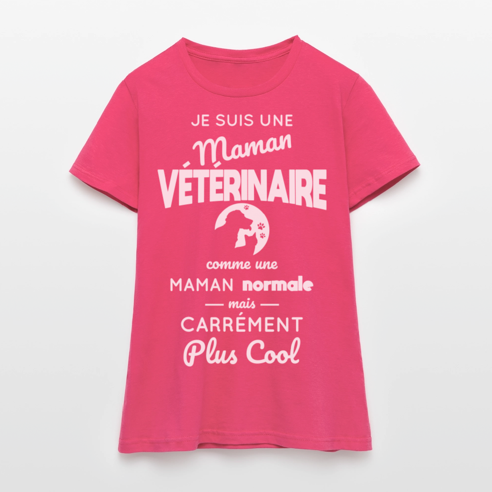 T-shirt Femme - Maman vétérinaire plus cool - rose azalée