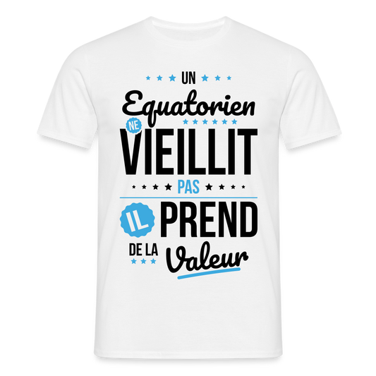 T-shirt Homme - Un Equatorien ne vieillit pas - blanc