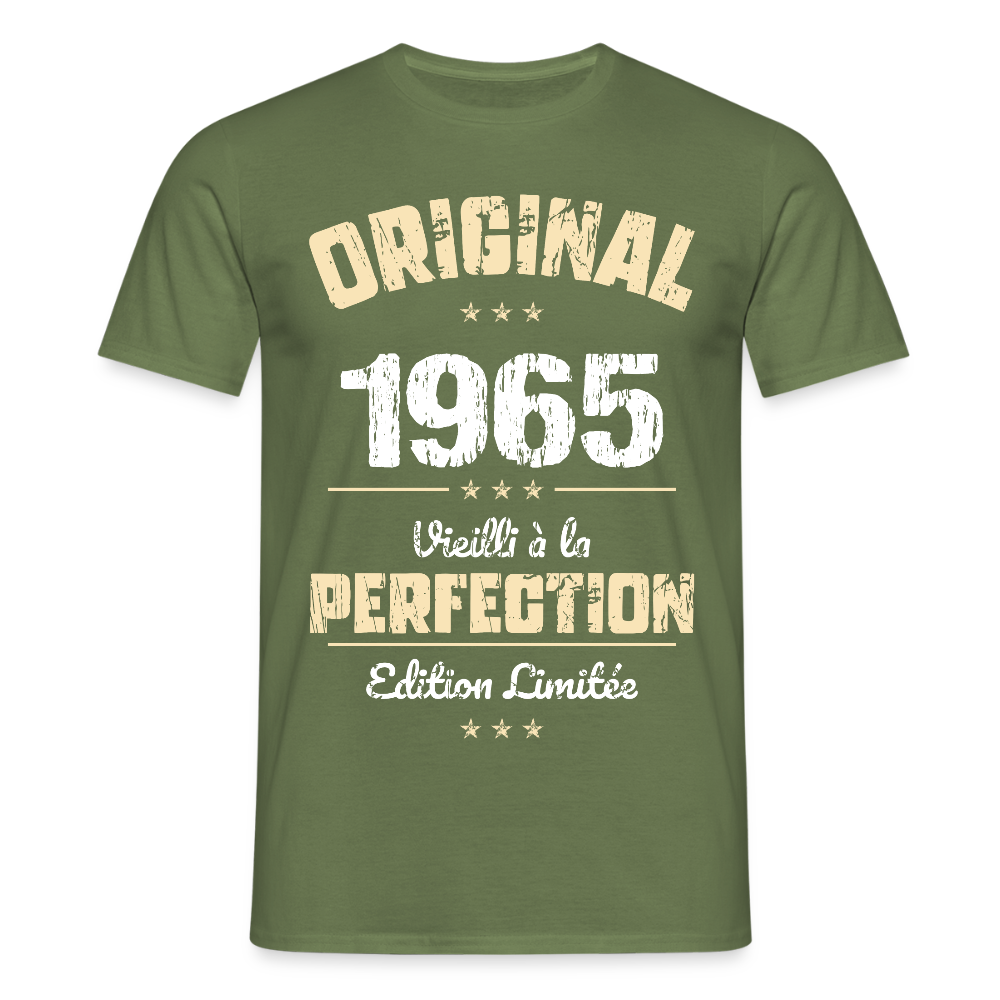 T-shirt Homme - Anniversaire 60 Ans - Original 1965 - vert militaire