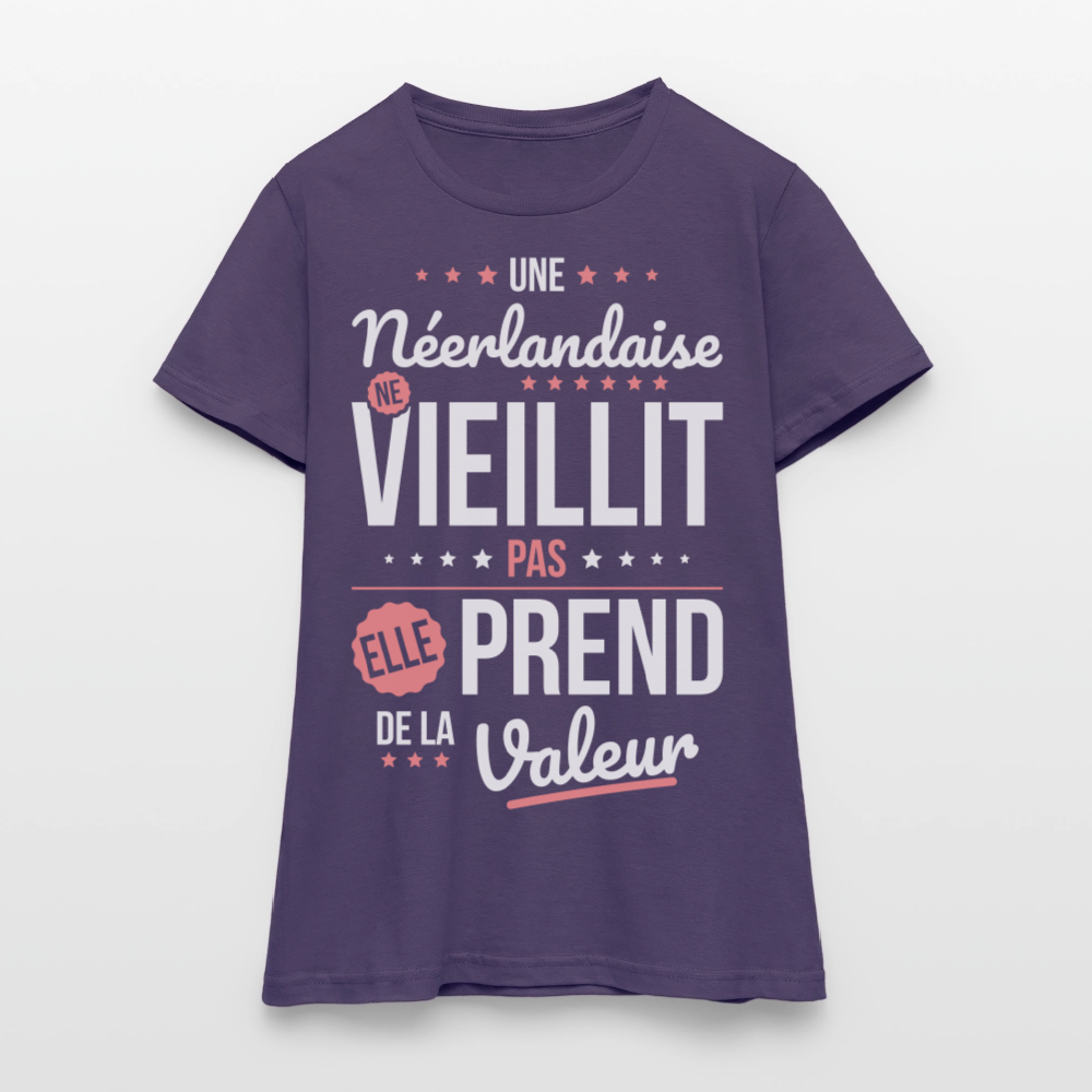 T-shirt Femme - Une Néerlandaise ne vieillit pas - violet foncé