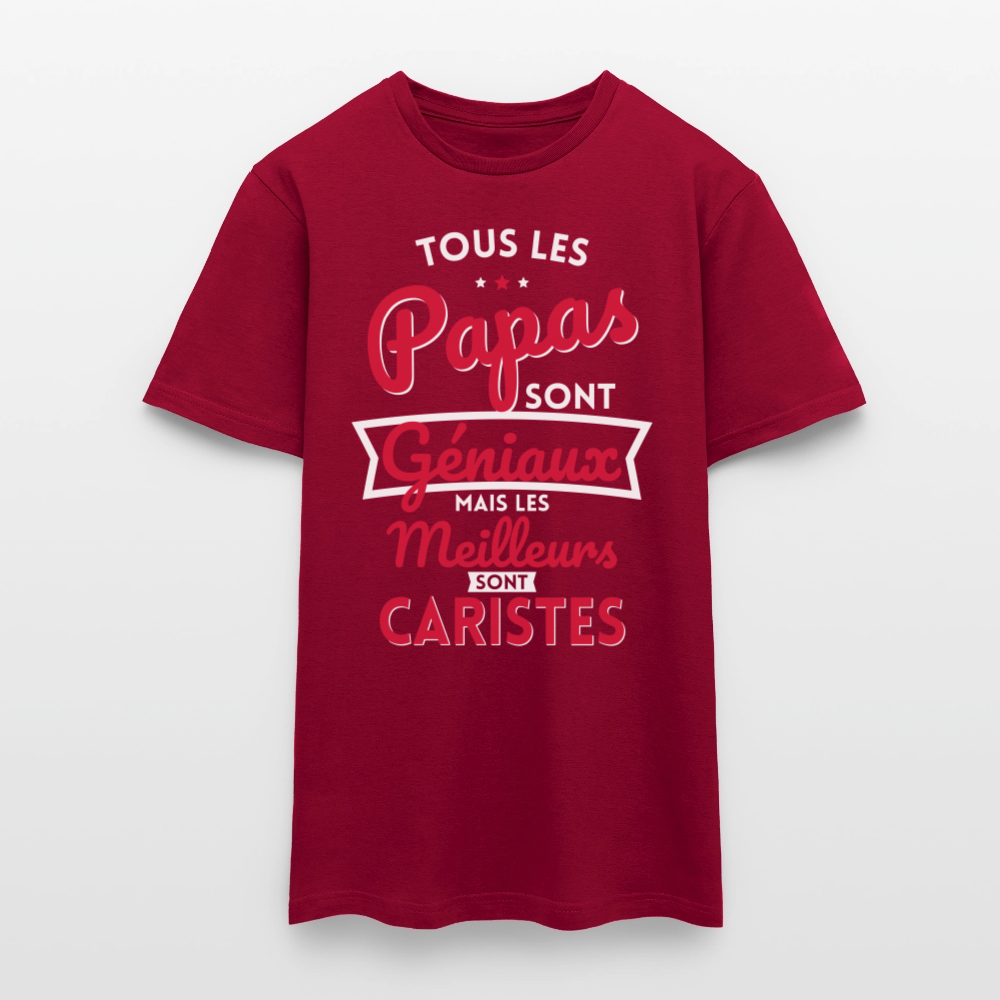 T-shirt Homme - Papas géniaux - Les meilleurs sont caristes - rouge brique