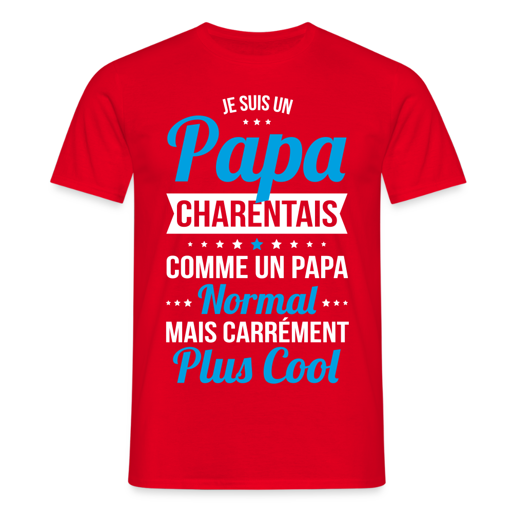 T-shirt Homme - Papa Charentais Plus Cool - rouge